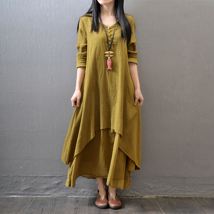 Summer Clothing India - Vestido largo de manga larga para