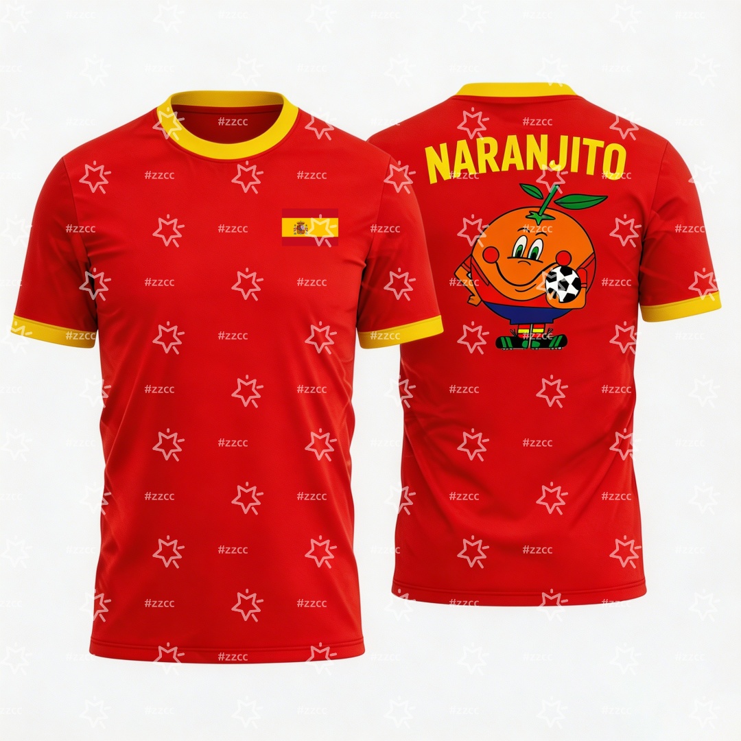 Summer Clothing In Spanish - Camiseta de Fútbol con Diseño Naranjito