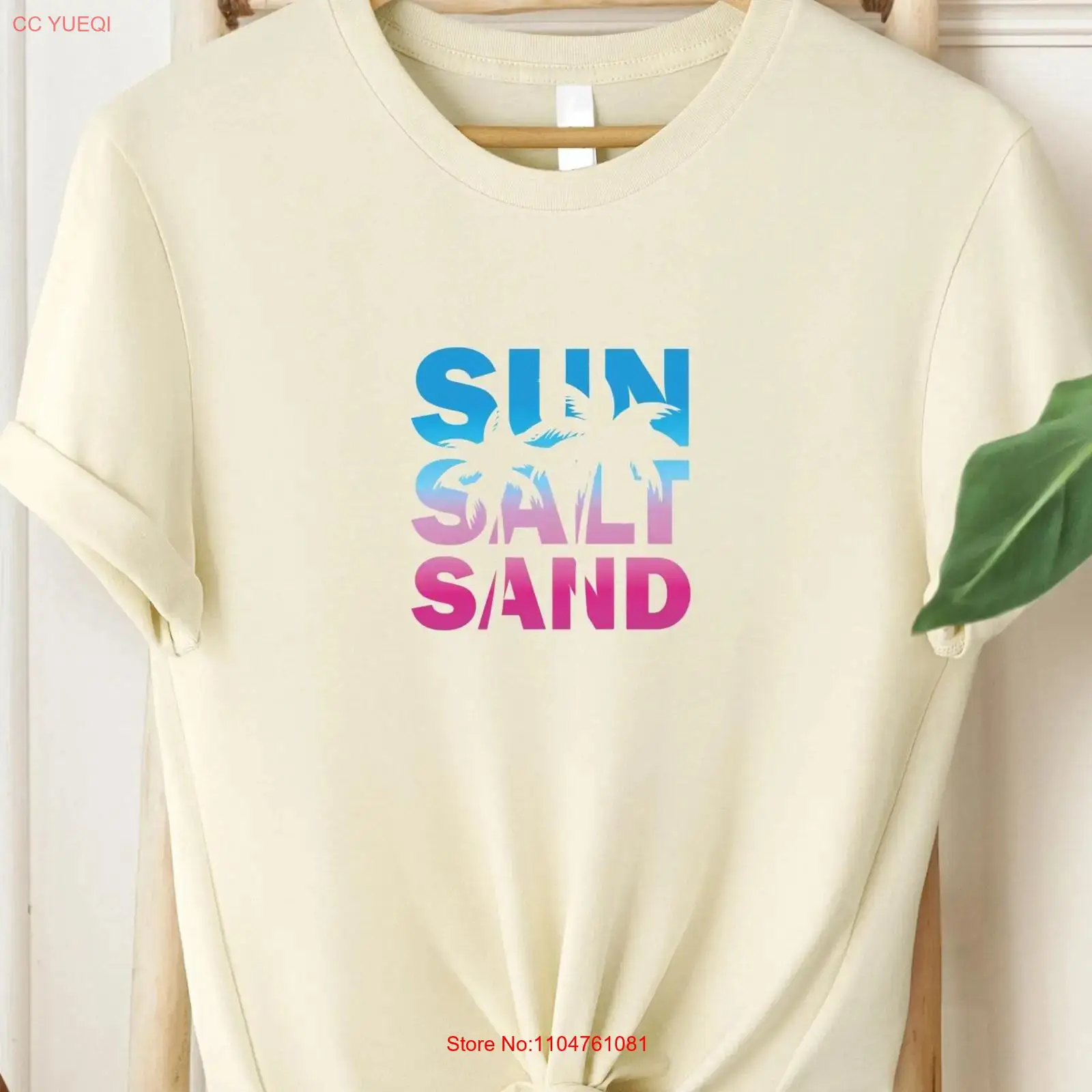Summer Clothing Vibes - Camiseta Sun Salt Sand, estilo retro,