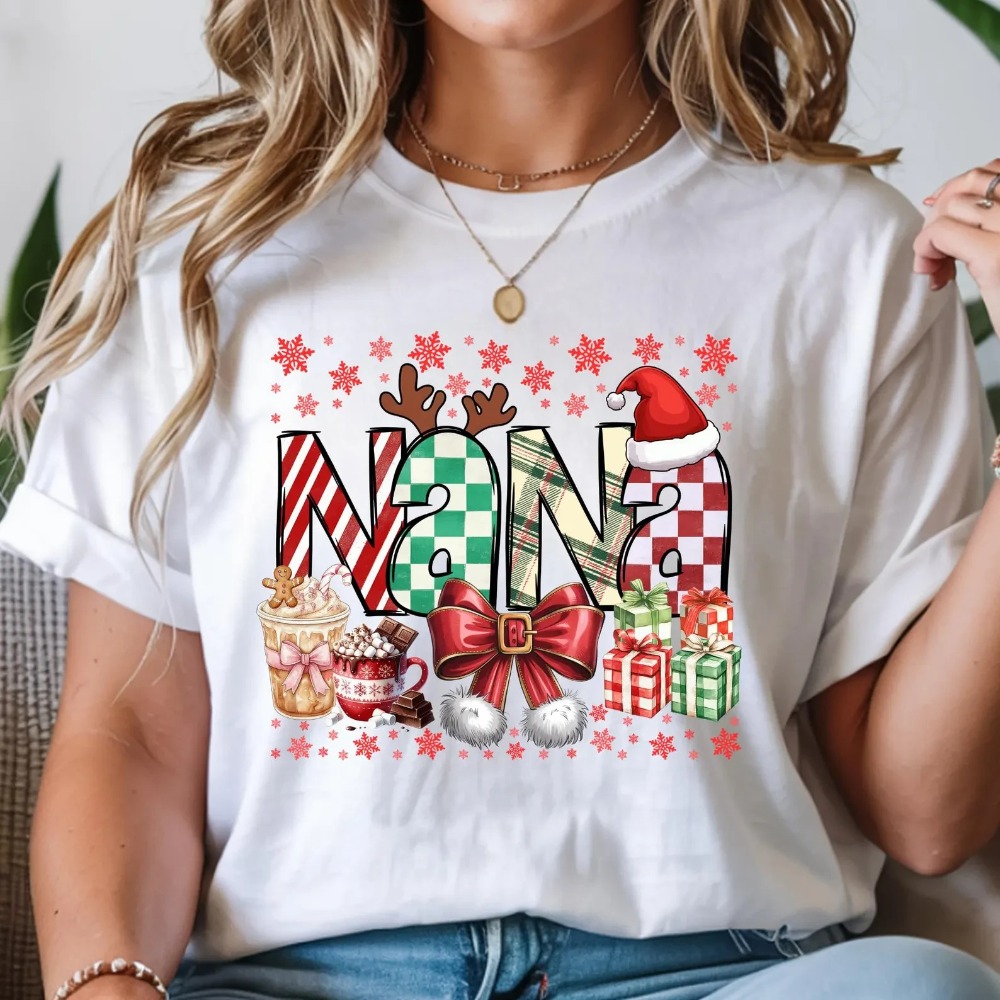 Summer Clothing Vibes - NANA-Camiseta navideña divertida para mujer, camiseta