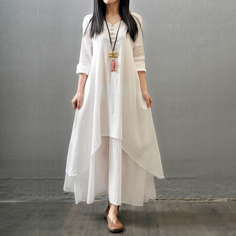 Vestido largo de manga larga p - Summer Clothing India reseña y precio