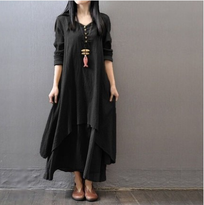Vestido largo de manga larga p - Summer Clothing India reseña y precio