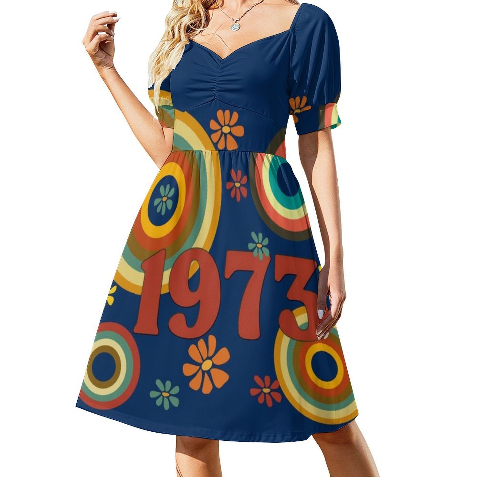 1973 vestido bata Floral para  - Summer Clothing Vibes reseña y precio