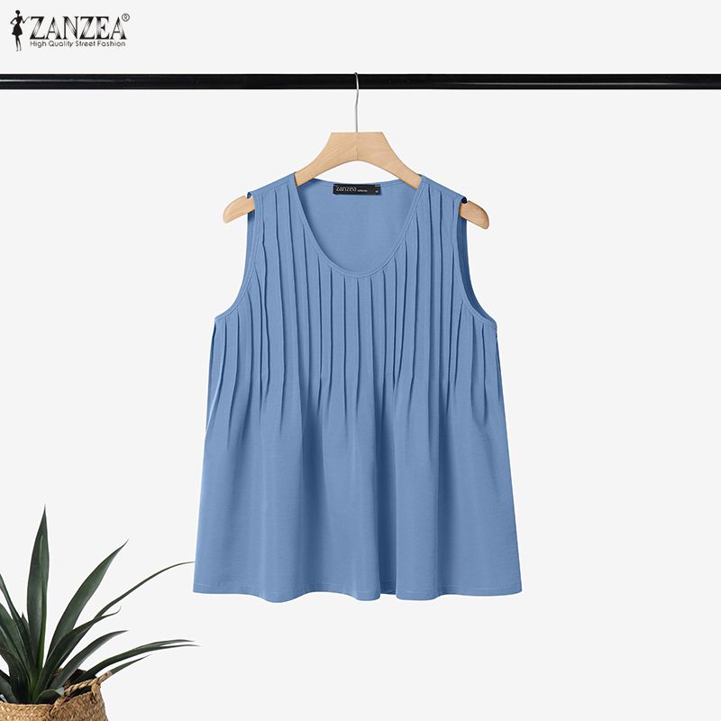 ZANZEA-Top sin mangas con vola - Summer Clothing For Plus Size Women reseña y precio