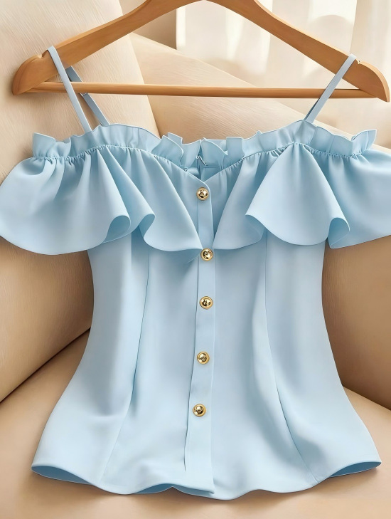 Blusa ajustada con cuello en V - Summer Clothing Looks reseña y precio