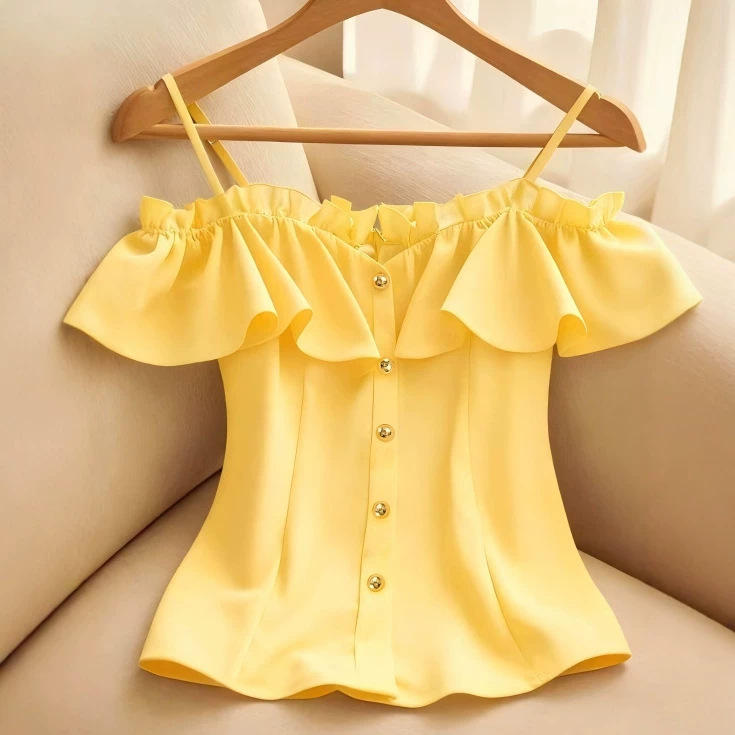 Blusa ajustada con cuello en V - Summer Clothing Looks reseña y precio