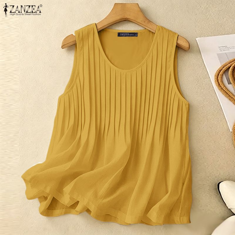 ZANZEA Camiseta sin mangas de  - Summer Clothing For Plus Size Women reseña y precio